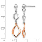 Sterling Silver & Rose-tone Dangle Earrings