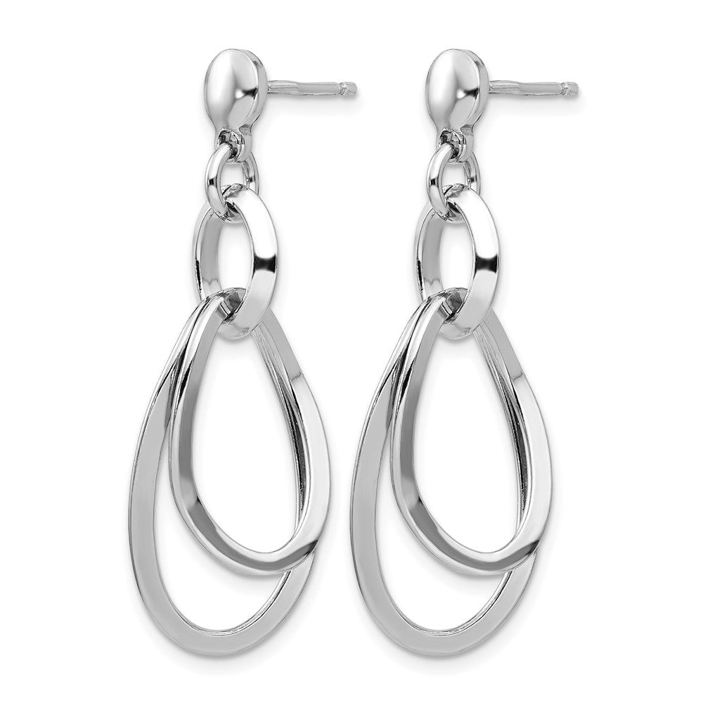 Sterling Silver Rhodium-plated Polished Dangle Earrings