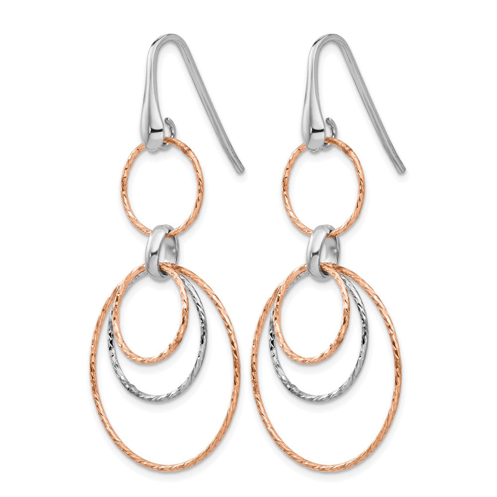 Sterling Silver Rose-Gold-plated D/C Dangle Earrings