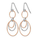 Sterling Silver Rose-Gold-plated D/C Dangle Earrings