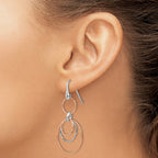 Sterling Silver Rose-Gold-plated D/C Dangle Earrings