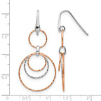 Sterling Silver Rose-Gold-plated D/C Dangle Earrings