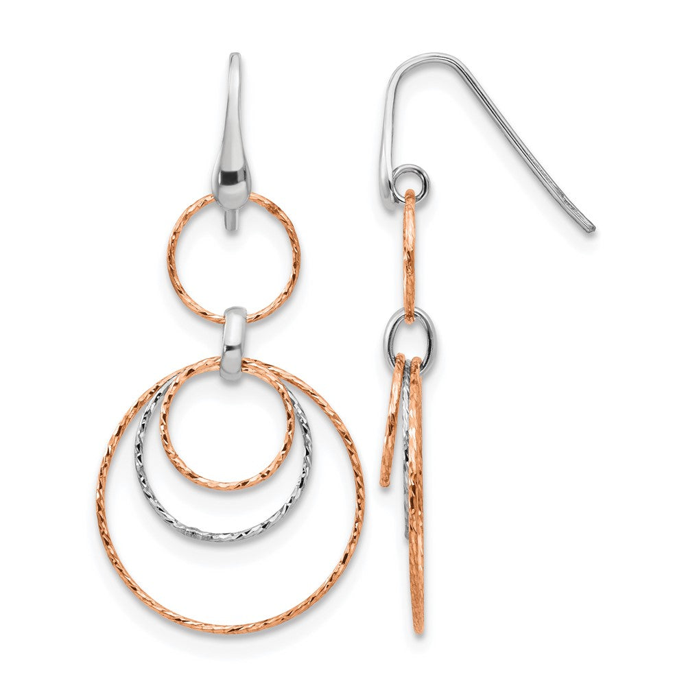 Sterling Silver Rose-Gold-plated D/C Dangle Earrings