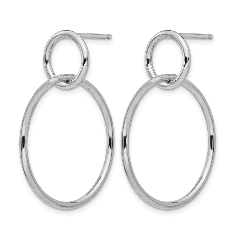 Sterling Silver RH-plated Polished Post Dangle Earrings