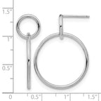 Sterling Silver RH-plated Polished Post Dangle Earrings