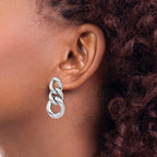 Sterling Silver RH-plated Polished Post Dangle Earrings