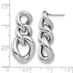 Sterling Silver RH-plated Polished Post Dangle Earrings