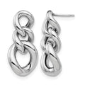 Sterling Silver RH-plated Polished Post Dangle Earrings