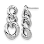 Sterling Silver RH-plated Polished Post Dangle Earrings