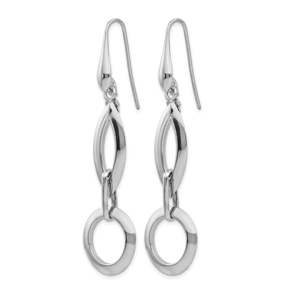 Sterling Silver RH-plated Dangle Earrings