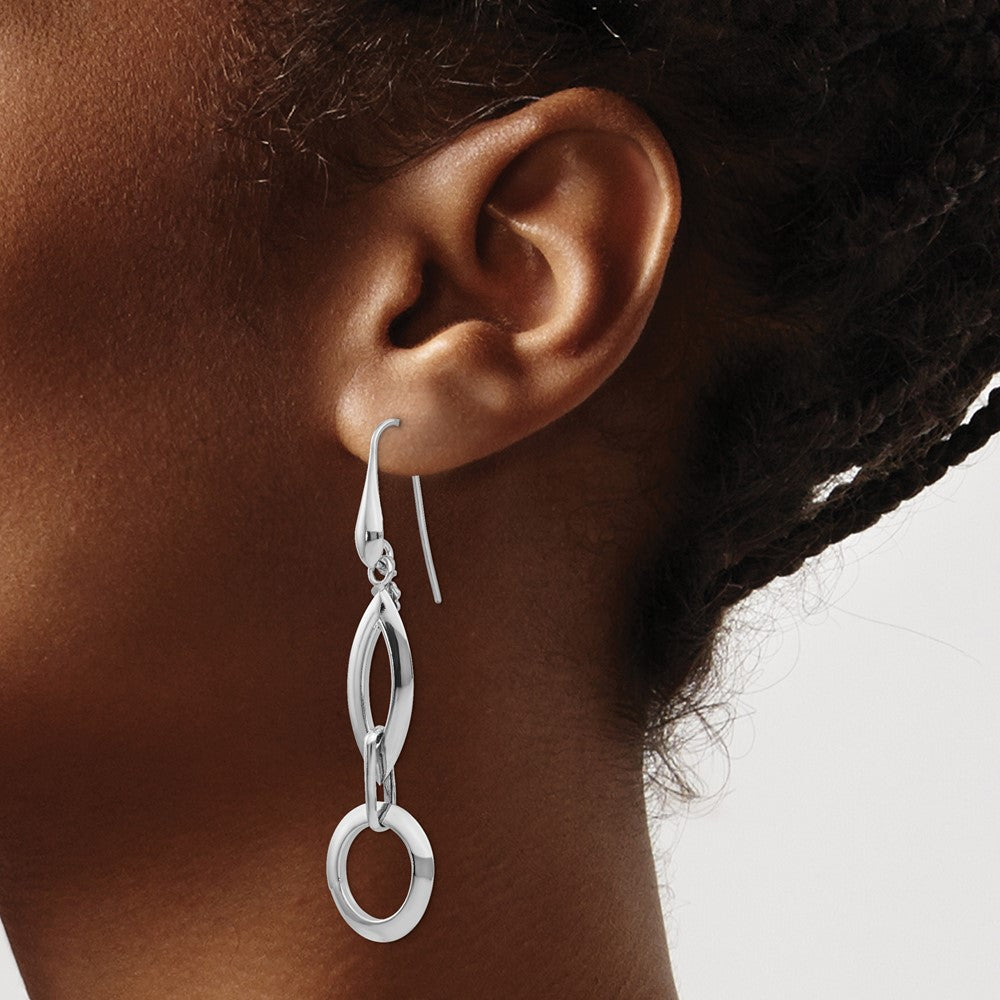 Sterling Silver RH-plated Dangle Earrings