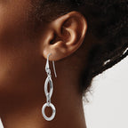 Sterling Silver RH-plated Dangle Earrings