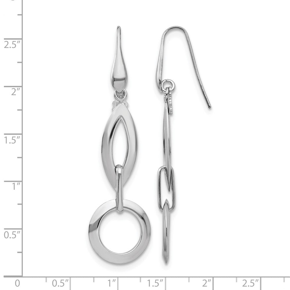 Sterling Silver RH-plated Dangle Earrings