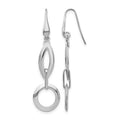 Sterling Silver RH-plated Dangle Earrings