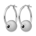 SS RH-plated Radiant Essence Brushed & Polished Hoop Earrings