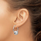 SS RH-plated Radiant Essence Brushed & Polished Hoop Earrings