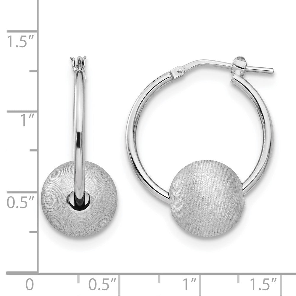 SS RH-plated Radiant Essence Brushed & Polished Hoop Earrings