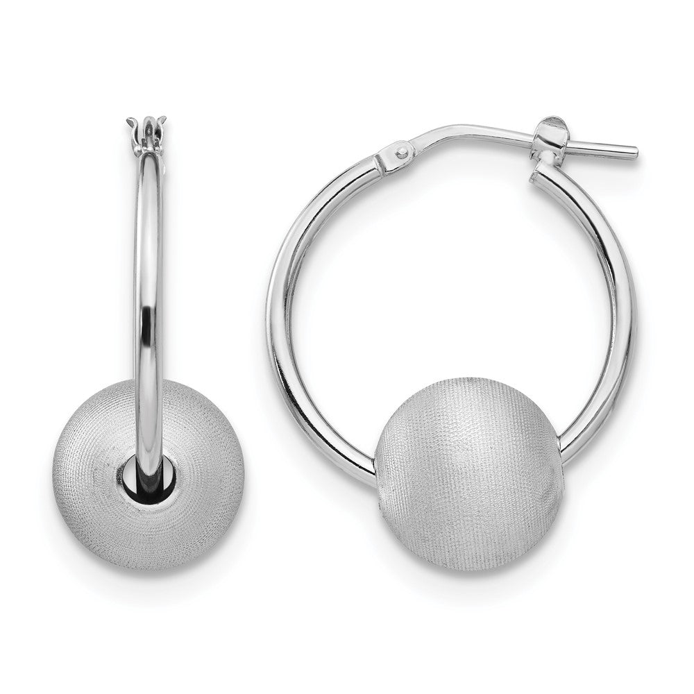 SS RH-plated Radiant Essence Brushed & Polished Hoop Earrings