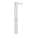 Sterling Silver Rhod-plat Polished Bar Post Dangle Earrings