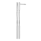 Sterling Silver Rhod-plat Polished Bar Post Dangle Earrings