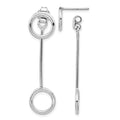 Sterling Silver Rhod-plt Polished Front & Back Post Dangle Earring