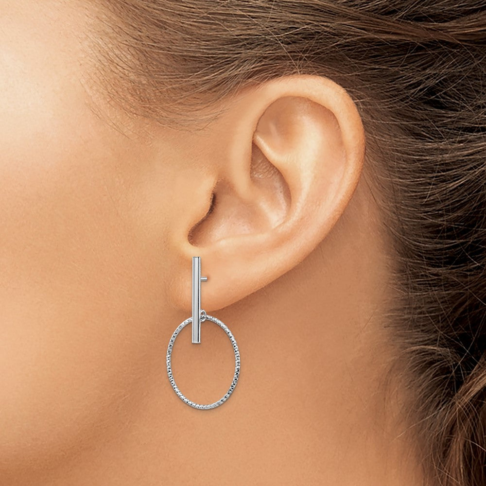 Sterling Silver Rhod Radiant Essence D/C Post Dangle Earrings
