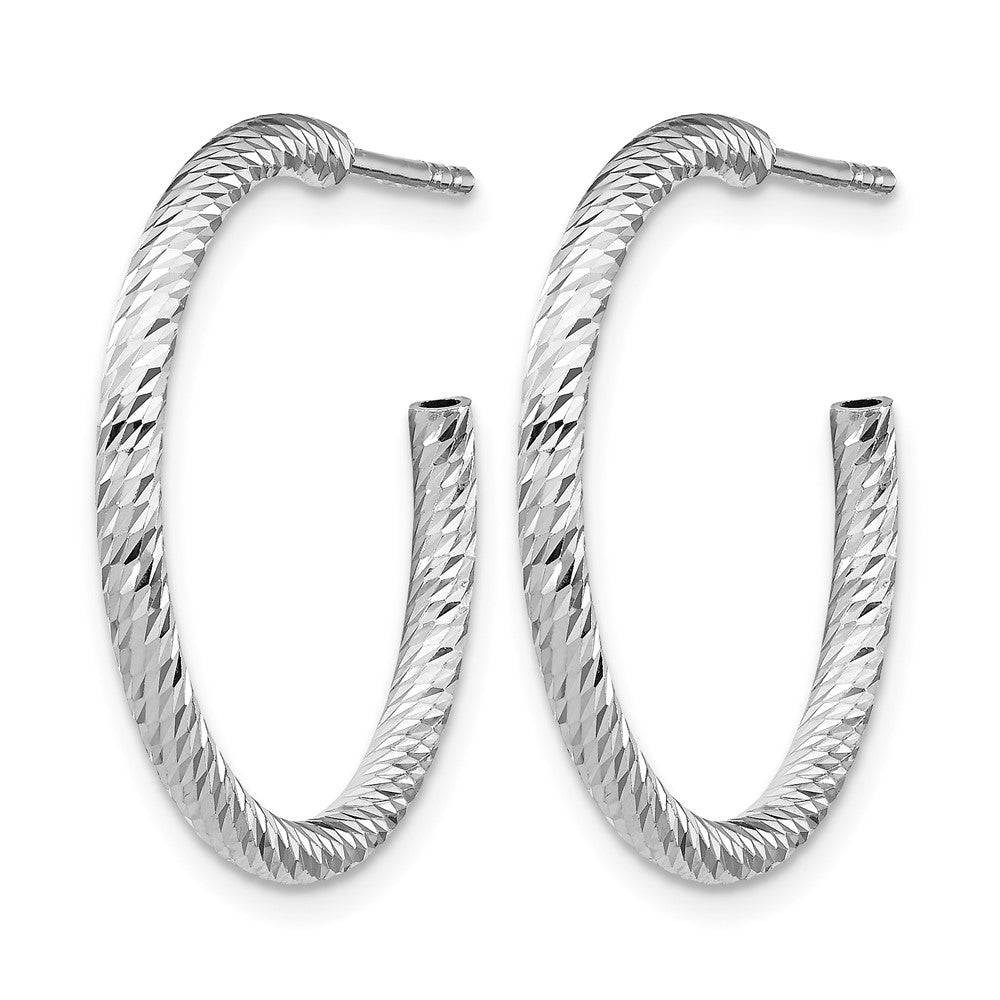 Sterling Silver Rhod Radiant Essence D/C Hoop Earrings