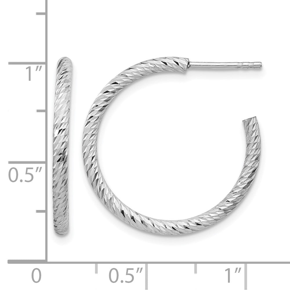 Sterling Silver Rhod Radiant Essence D/C Hoop Earrings