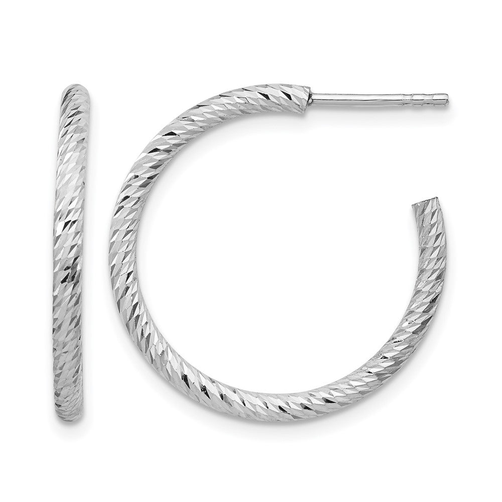 Sterling Silver Rhod Radiant Essence D/C Hoop Earrings