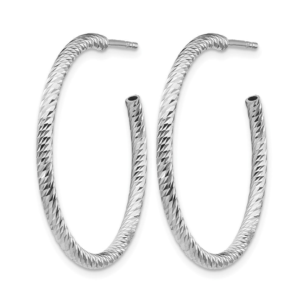 Sterling Silver Rhod Radiant Essence D/C Post Dangle Earrings