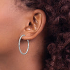 Sterling Silver Rhod Radiant Essence D/C Post Dangle Earrings