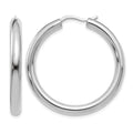 Sterling Silver Rhodium-plated 3.5mm Tube Earrings