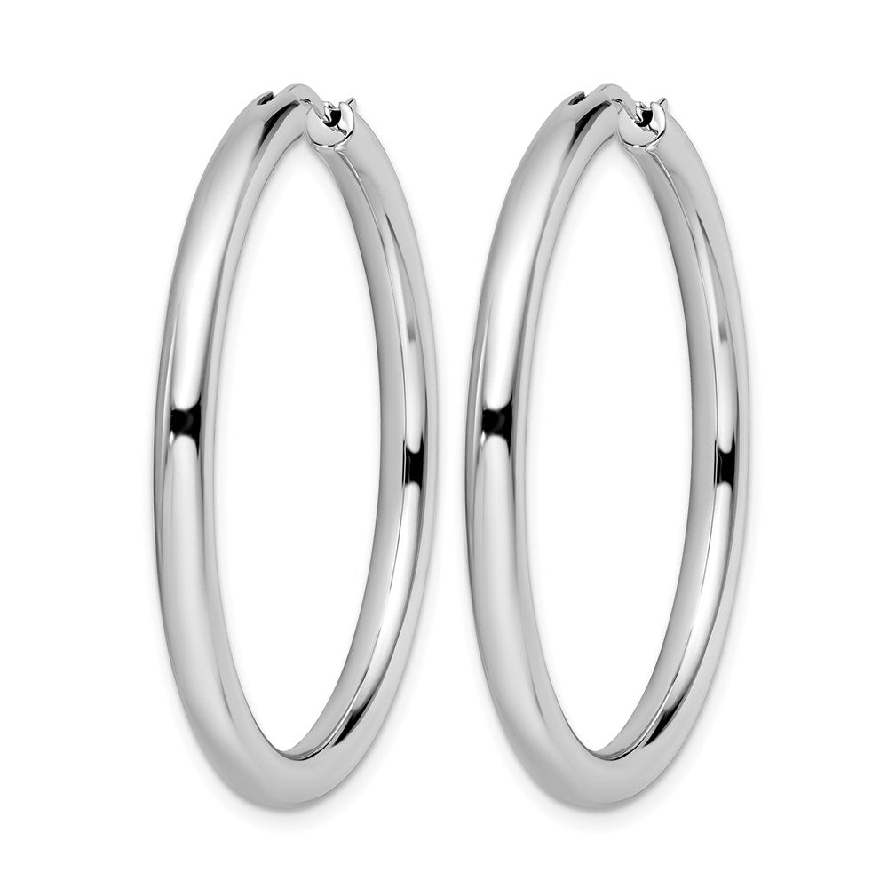 Sterling Silver Rhodium-plated 3.5mm Tube Earrings