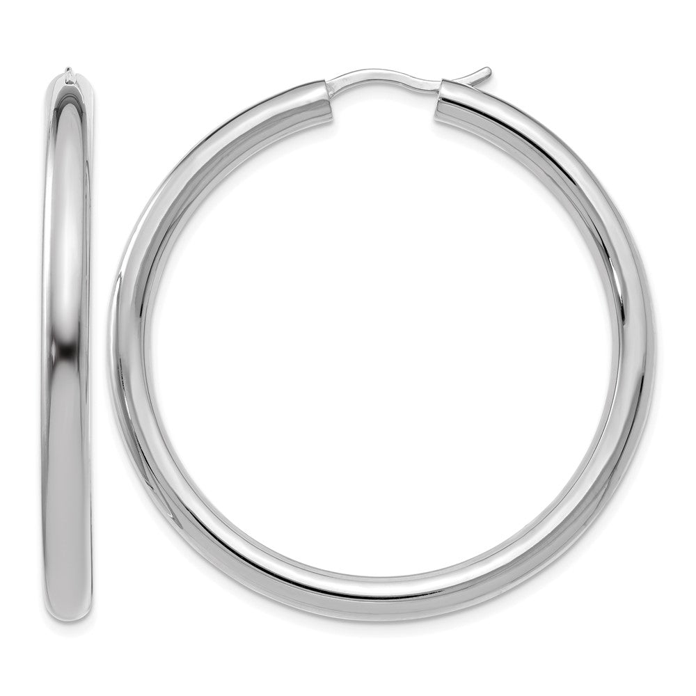 Sterling Silver Rhodium-plated 3.5mm Tube Earrings