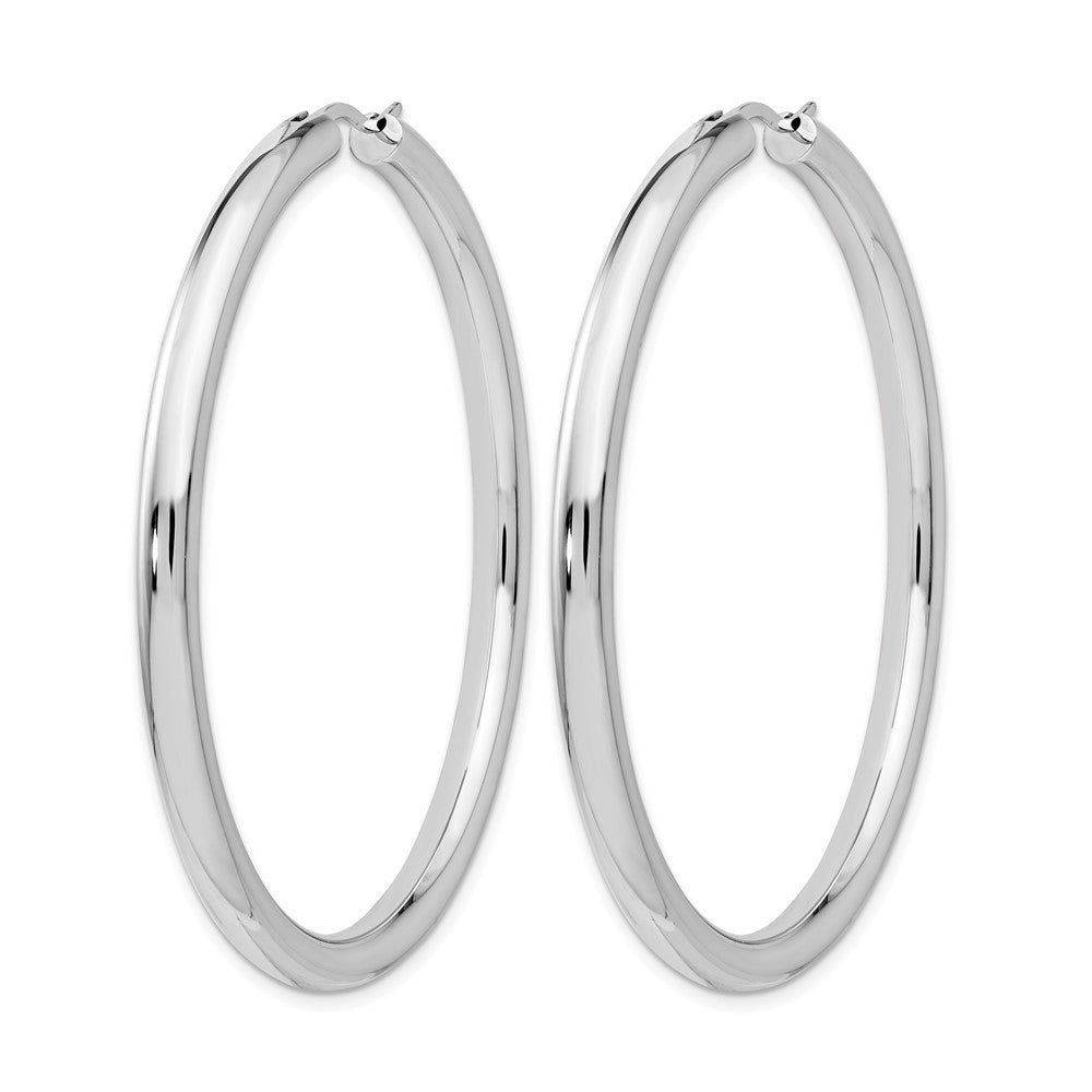 Sterling Silver Rhodium-plated 3.5mm Tube Earrings