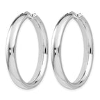 Sterling Silver Rhodium-plated 5mm Half Round Tube Earrings