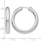 Sterling Silver Rhodium-plated 5mm Tube Earrings