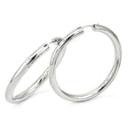 Sterling Silver Rhodium-plated 5mm Tube Earrings