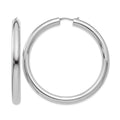 Sterling Silver Rhodium-plated 5mm Tube Earrings