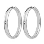 Sterling Silver Rhodium-plated 6mm Half Round Tube Earrings