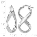 Sterling Silver RH-plated Polished Twisted Hoop Earrings