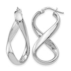 Sterling Silver RH-plated Polished Twisted Hoop Earrings
