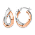 Sterling Silver Rose Gold-plated Double Hoop Earrings