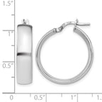 Sterling Silver RH-plated Polished Hinged Hoop Earrings