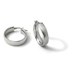 Sterling Silver RH-plated Polished Hinged Hoop Earrings