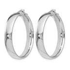 Sterling Silver RH-plated Polished Hinged Hoop Earrings
