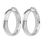 Sterling Silver RH-plated Polished Hinged Hoop Earrings