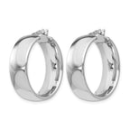 Sterling Silver RH-plated Polished Hinged Hoop Earrings