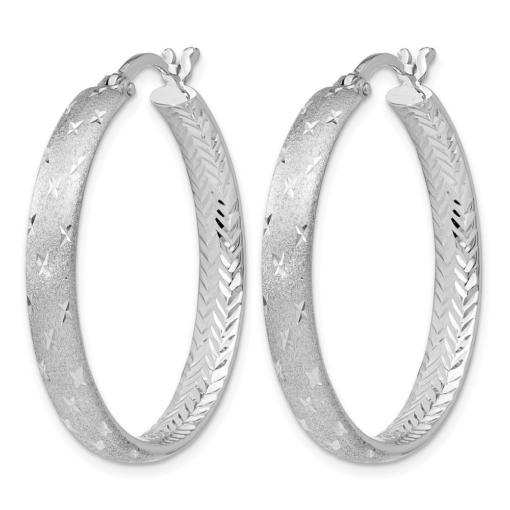 Sterling Silver Rhodium In/Out D/C Earrings