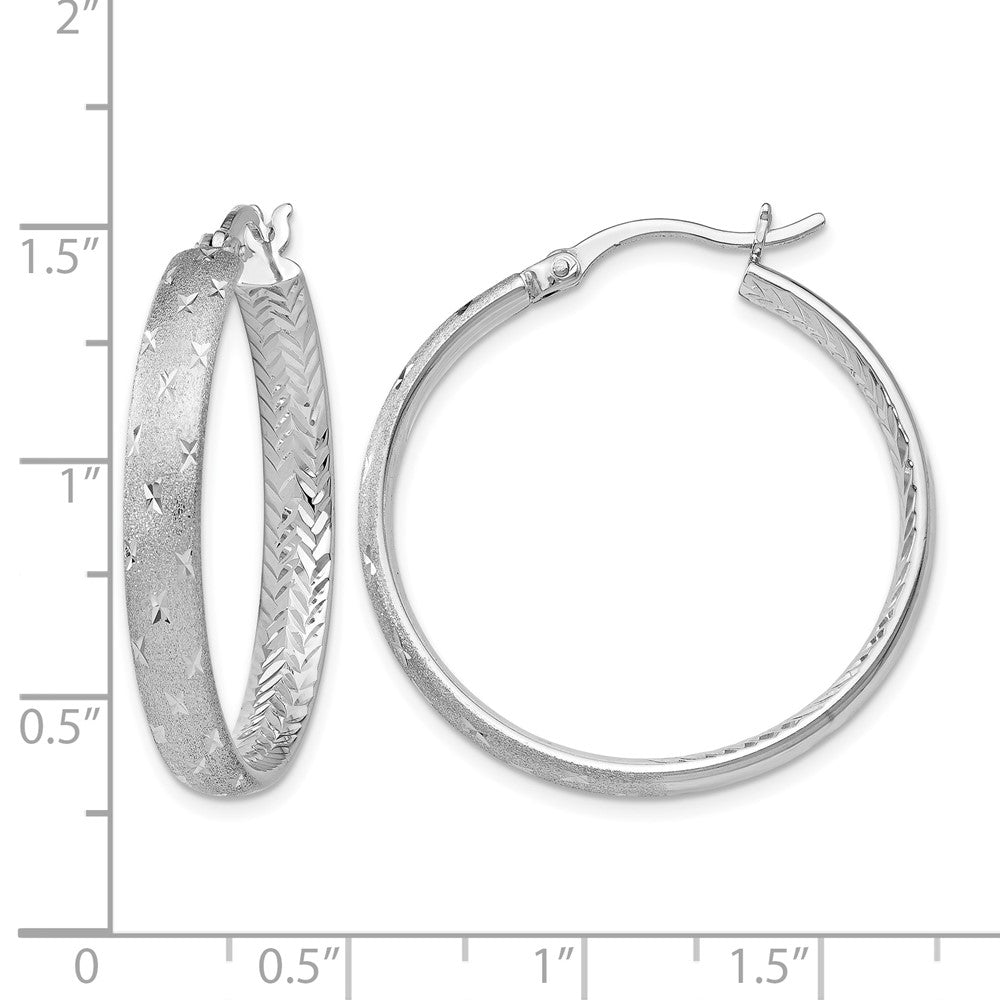 Sterling Silver Rhodium In/Out D/C Earrings